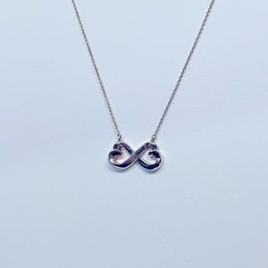 [Near MINT] Paloma Picasso Tiffany & Co. Infinity Double Loving Heart Necklace
